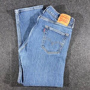 Levi's 505 Straight Leg Jeans Mens W34 L32 Blue Denim Classic Workwear Skater